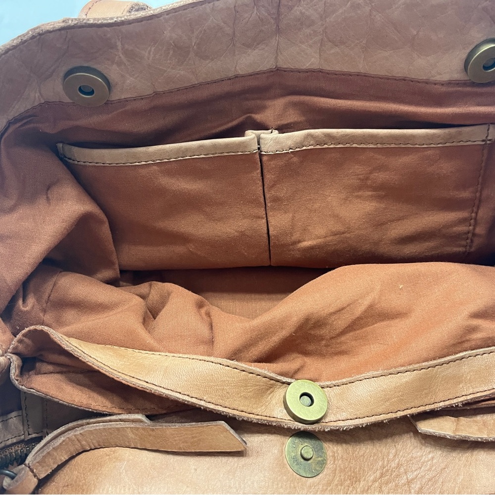 Valentina Tan Leather Basket Weave Hobo Bag - Picture 5 of 14